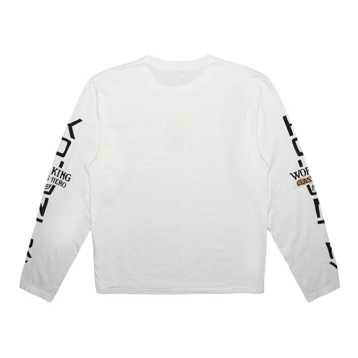 Kapital Pekish Logo Long Sleeve Tee Shirt White Yellow Multi