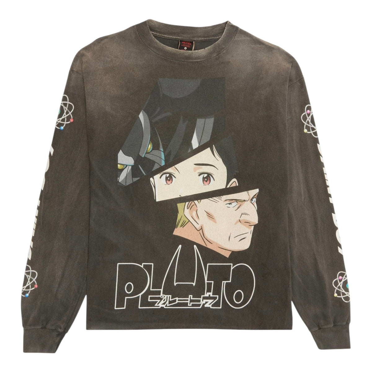 Saint Michael x Pluto Logo Long Sleeve Tee Shirt Black Multi Pre-Owned